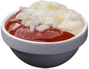 Mayonnaise ketchup sauce with onions